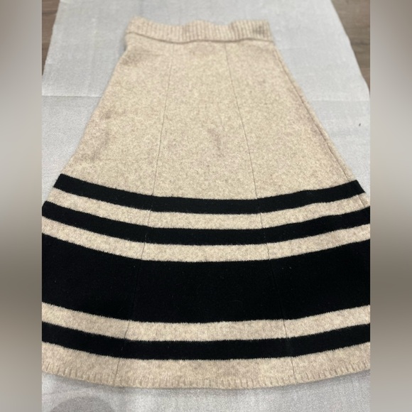 [M]Banana Republic Tulsi Sweater Skirt Everest Oatmeal Black Stripe A-Line - Picture 9 of 12